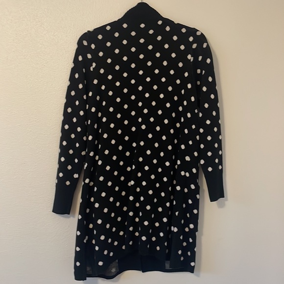 Isaac Mizrahi Live! B/W polka dot open front cardigan size S - Picture 8 of 8